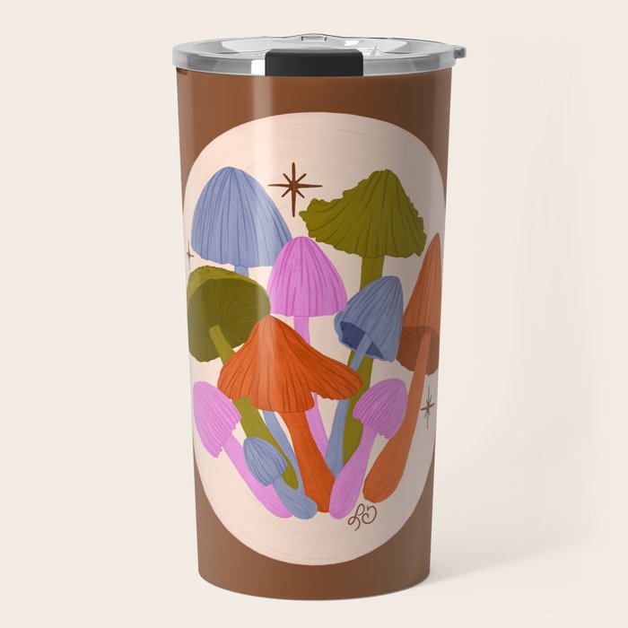 Fun and Funky Mushrooms Travel Mug Gallery Image 1