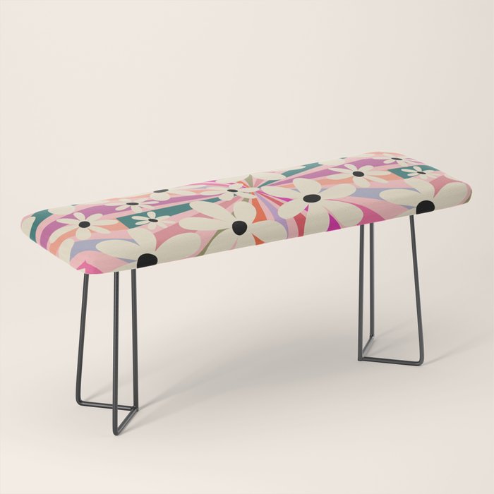 Retro Psychedelic Daisy Flower - Rainbow Color Bench Gallery Image 1