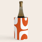 Mid Century Modern Piquet Minimalist Abstract Burnt Orange and White Wine Chiller Gallery Image 3