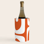Mid Century Modern Piquet Minimalist Abstract Burnt Orange and White Wine Chiller Gallery Image 2