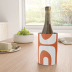 Mid Century Modern Piquet Minimalist Abstract Burnt Orange and White Wine Chiller Gallery Image 4