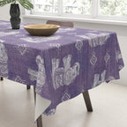 Elephants on Linen - Amethyst Tablecloth Gallery Image 3