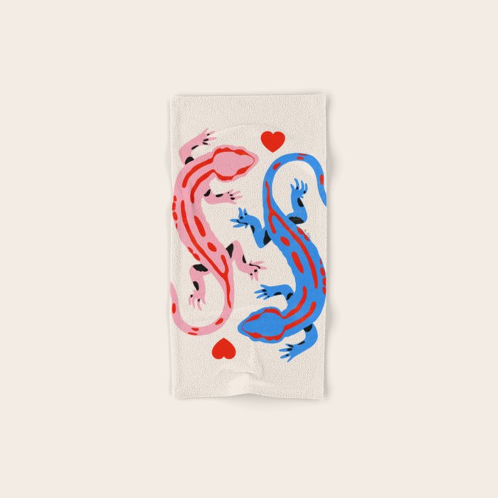 The lovers - salamanders Bath Towel Gallery Image 1