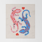 The lovers - salamanders Throw Blanket Gallery Image 2