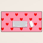 Red Heart Pattern Desk Mat Gallery Image 1