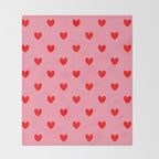 Red Heart Pattern Throw Blanket Gallery Image 2