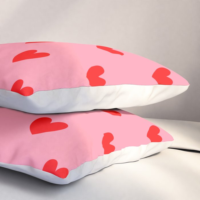 Red Heart Pattern Pillow Sham Gallery Image 3