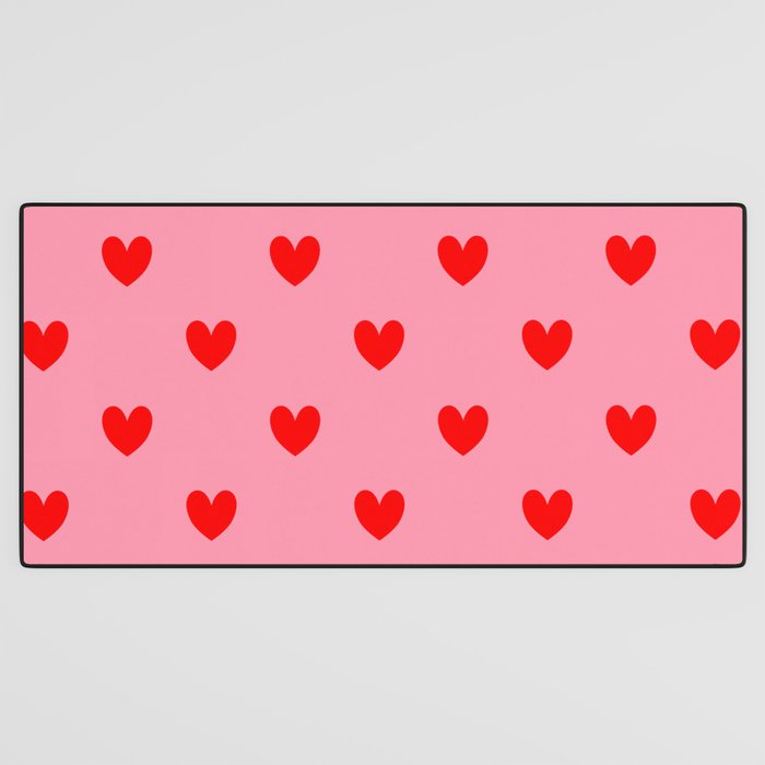 Red Heart Pattern Desk Mat Gallery Image 3