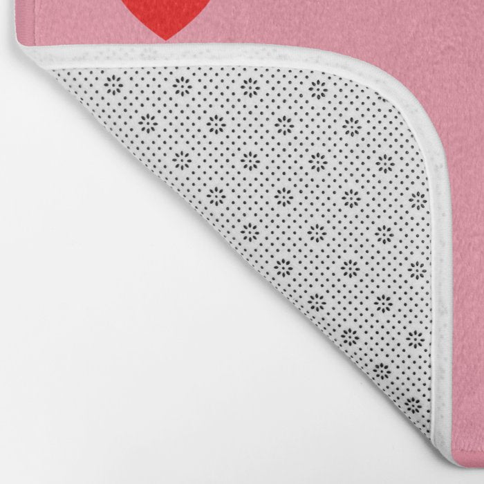 Red Heart Pattern Bath Mat Gallery Image 2
