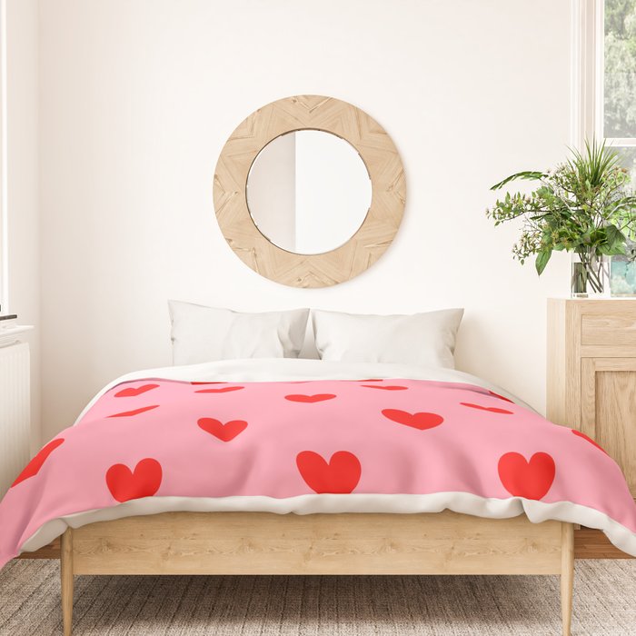 Red Heart Pattern Duvet Cover Gallery Image 3