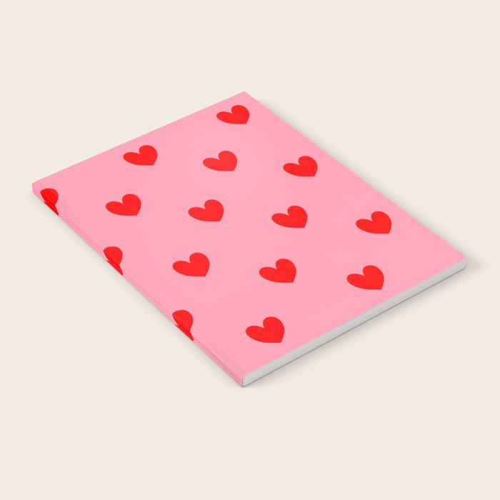 Red Heart Pattern Notebook Gallery Image 2
