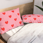 Red Heart Pattern Pillow Sham Gallery Image 2