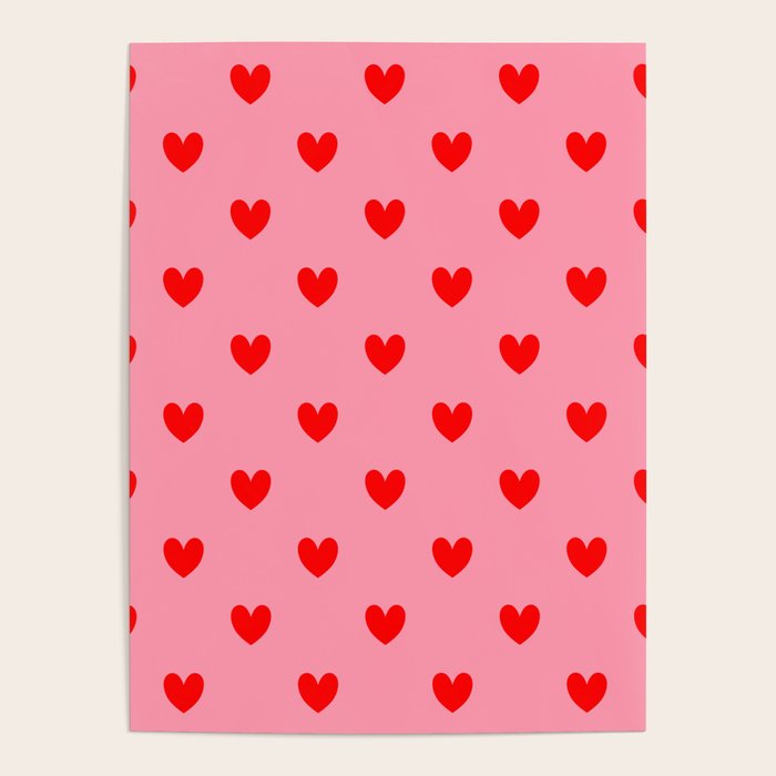 Red Heart Pattern Poster Gallery Image 1