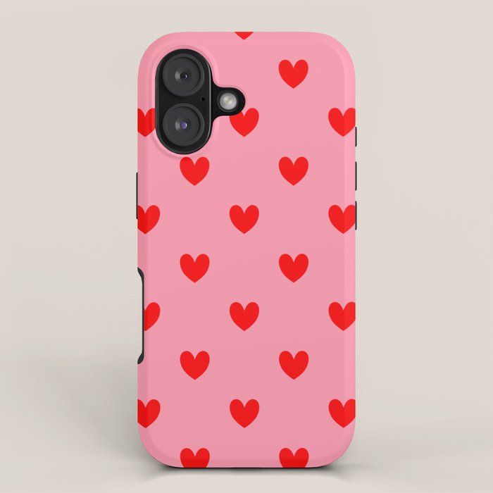 Red Heart Pattern iPhone Case Gallery Image 1