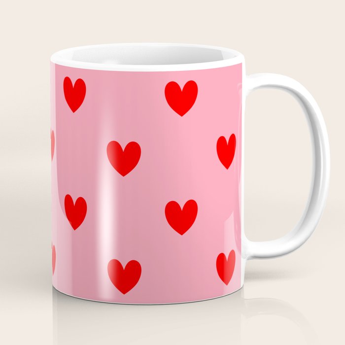 Red Heart Pattern Coffee Mug Gallery Image 1