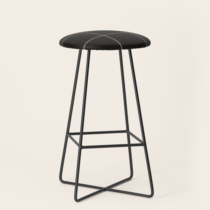 Scandinavian Modern Plaid Minimal Black Stool Gallery Image 1