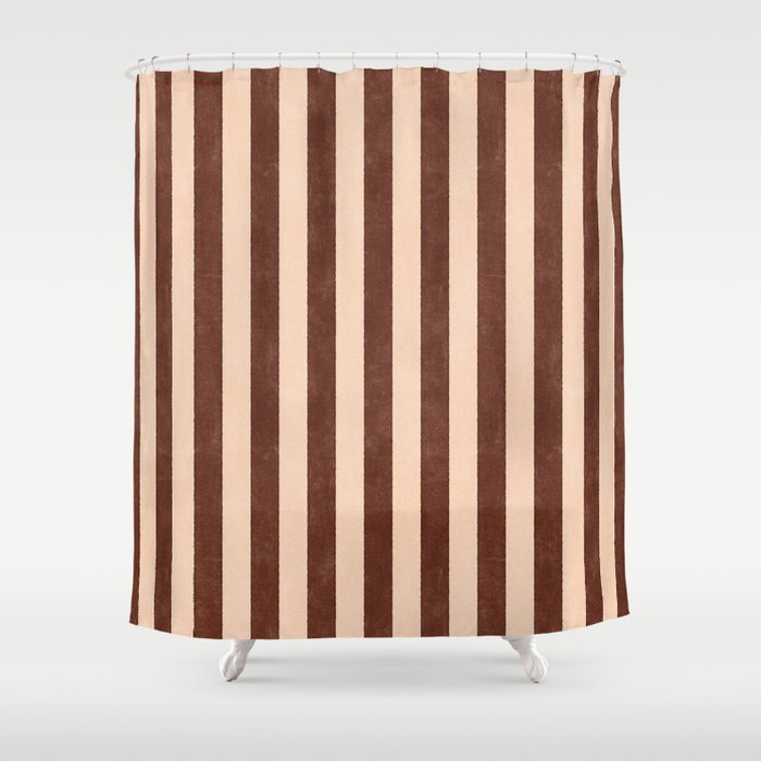STRIPES 001 M - Cacao Shower Curtain Gallery Image 1