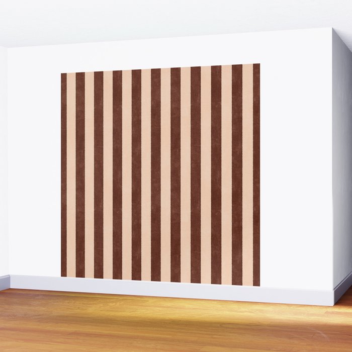 STRIPES 001 M - Cacao Wall Mural Gallery Image 2