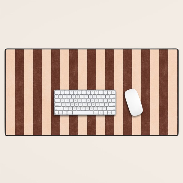 STRIPES 001 M - Cacao Desk Mat Gallery Image 1