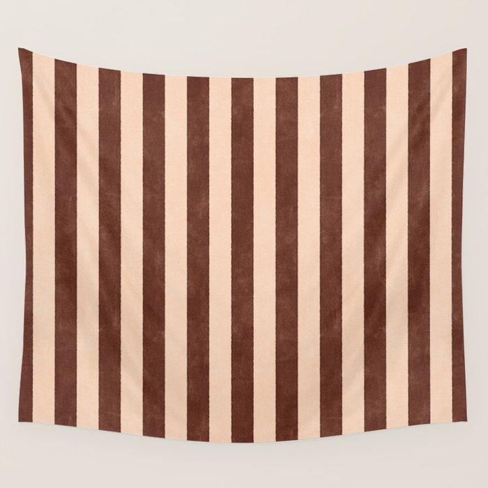 STRIPES 001 M - Cacao Wall Tapestry Gallery Image 1