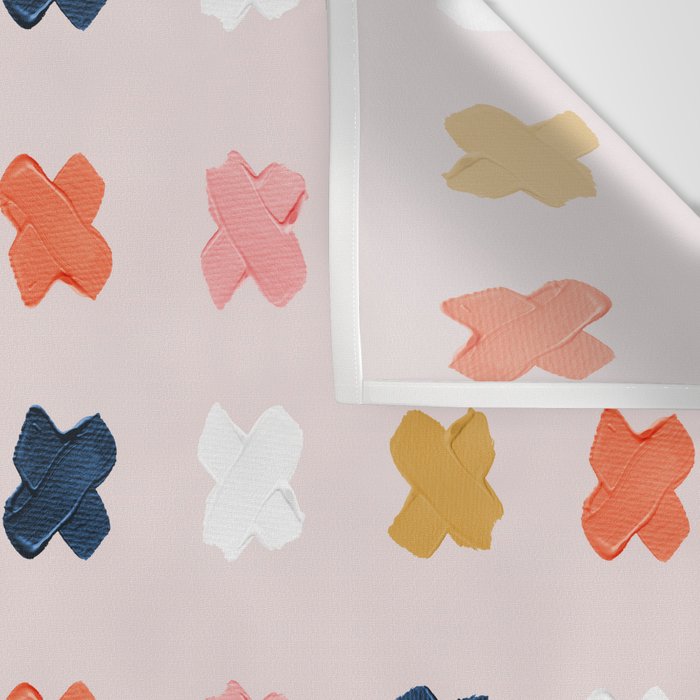 X Grid - Blush & Navy Palette Wall Tapestry Gallery Image 3