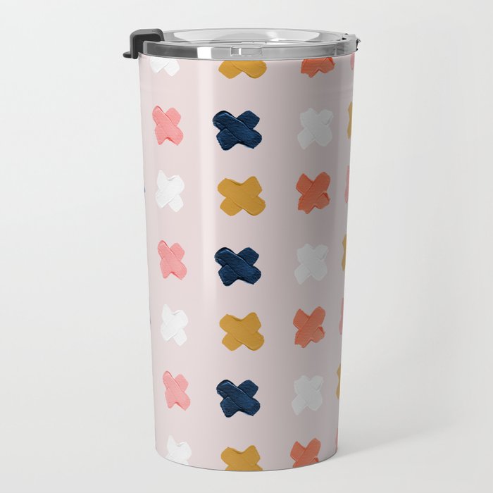 X Grid - Blush & Navy Palette Travel Mug Gallery Image 3