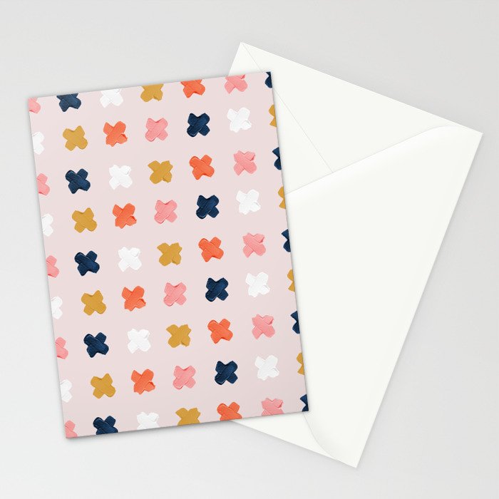 X Grid - Blush & Navy Palette Stationery Card Gallery Image 2