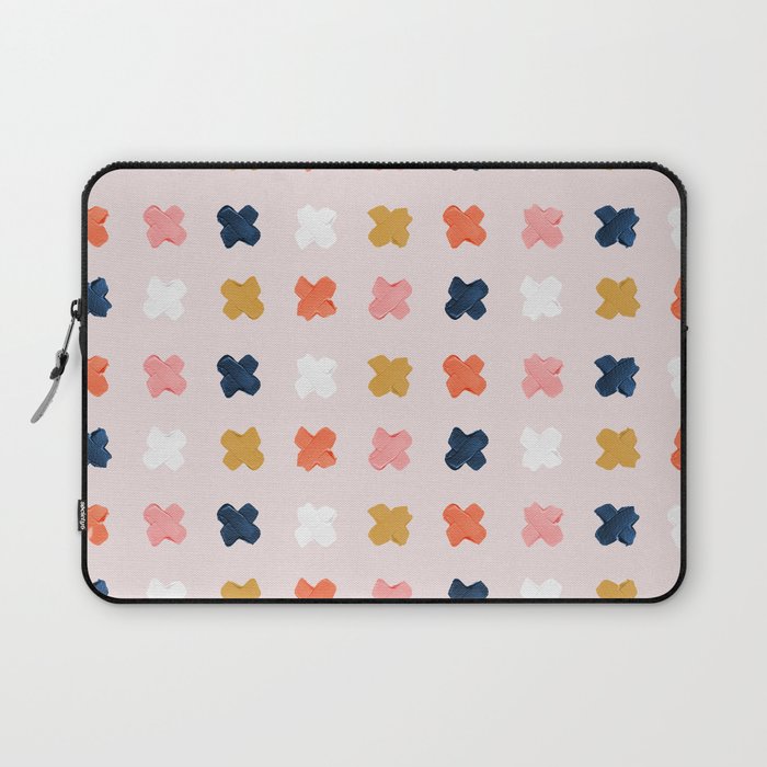 X Grid - Blush & Navy Palette Laptop Sleeve Gallery Image 1