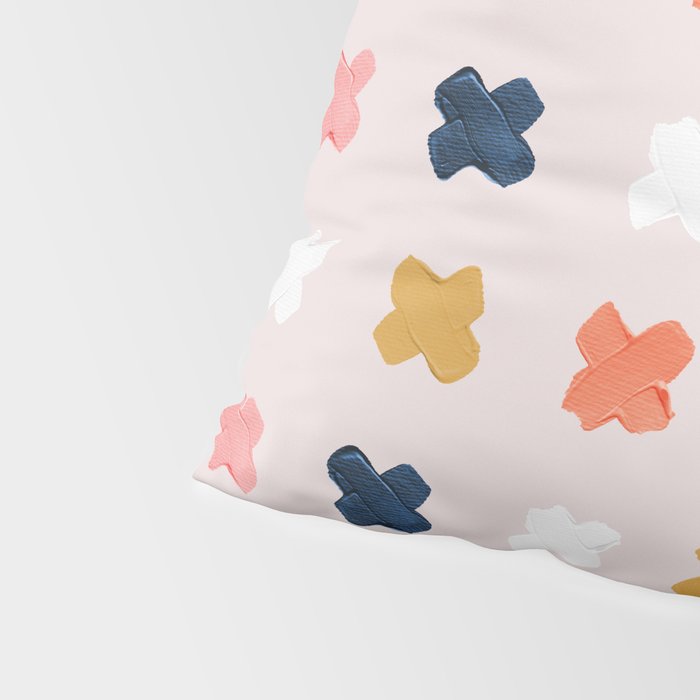 X Grid - Blush & Navy Palette Pillow Sham Gallery Image 4