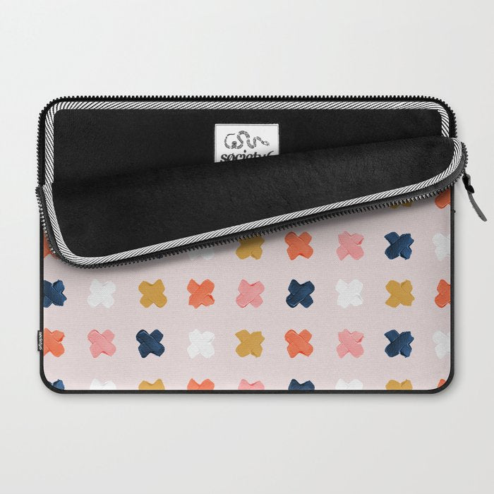 X Grid - Blush & Navy Palette Laptop Sleeve Gallery Image 2