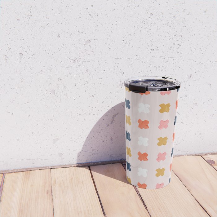 X Grid - Blush & Navy Palette Travel Mug Gallery Image 4