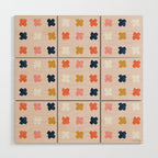 X Grid - Blush & Navy Palette Wood Wall Art Gallery Image 1