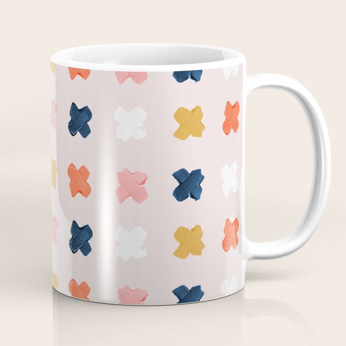 X Grid - Blush & Navy Palette Coffee Mug Gallery Image 1