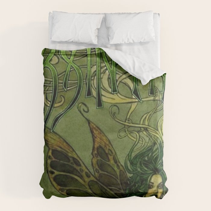 Vintage Parisian Green Fairy Absinthe Alcoholic Aperitif Advertisement Poster Duvet Cover Gallery Image 6