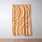 Wavy Stripes XLVI - Retro Orange Window Curtain Gallery Image 3
