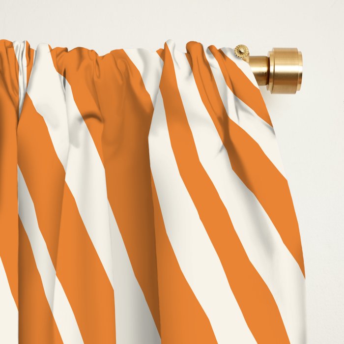 Wavy Stripes XLVI - Retro Orange Window Curtain Gallery Image 2