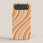 Wavy Stripes XLVI - Retro Orange iPhone Case Gallery Image 2
