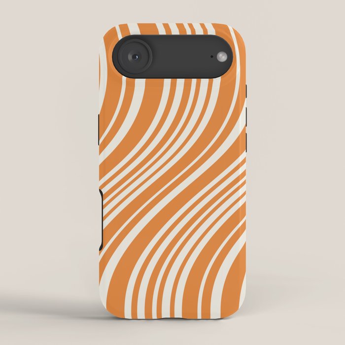 Wavy Stripes XLVI - Retro Orange iPhone Case Gallery Image 2