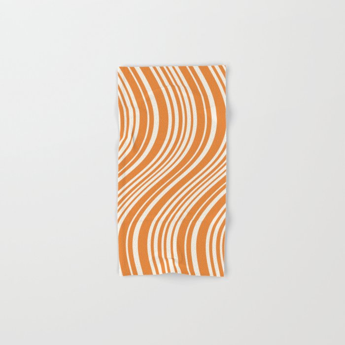 Wavy Stripes XLVI - Retro Orange Bath Towel Gallery Image 1