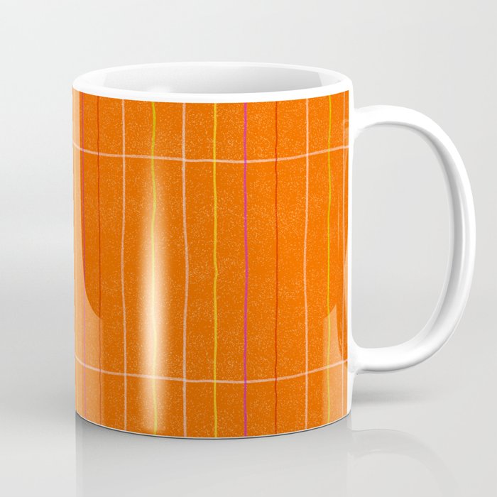 Textured Picnic Pattern in Poppy Red Coffee Mug Gallery Image 1