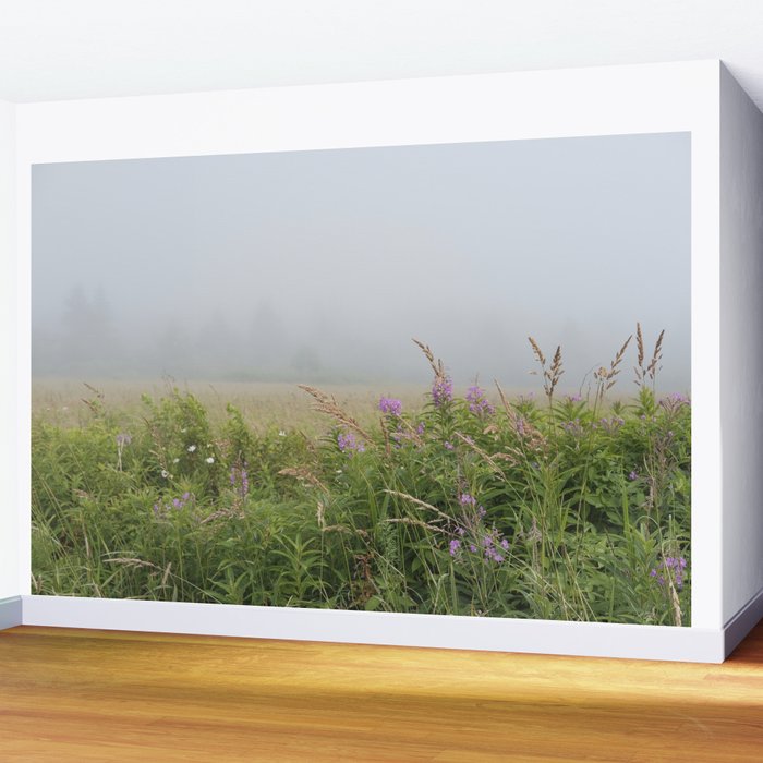 sea fog and wildflowers Wall Mural Gallery Image 2