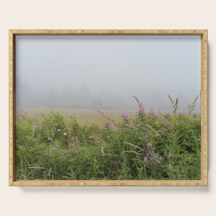 sea fog and wildflowers Serving Tray Gallery Image 1