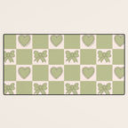 Green Bow Checkered Print Desk Mat Gallery Image 3