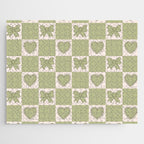 Green Bow Checkered Print Jigsaw Puzzle Gallery Image 1