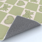 Green Bow Checkered Print Rug Gallery Image 4