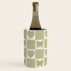 Green Bow Checkered Print Wine Chiller Gallery Image 1