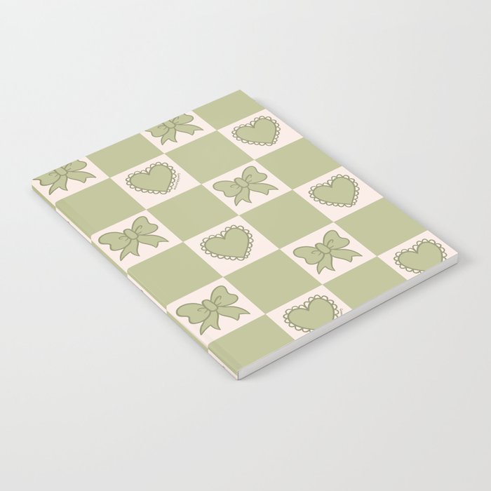 Green Bow Checkered Print Notebook Gallery Image 2