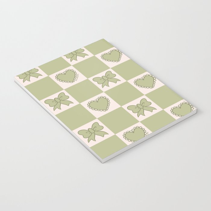 Green Bow Checkered Print Notebook Gallery Image 3