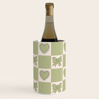 Green Bow Checkered Print Wine Chiller Gallery Image 3