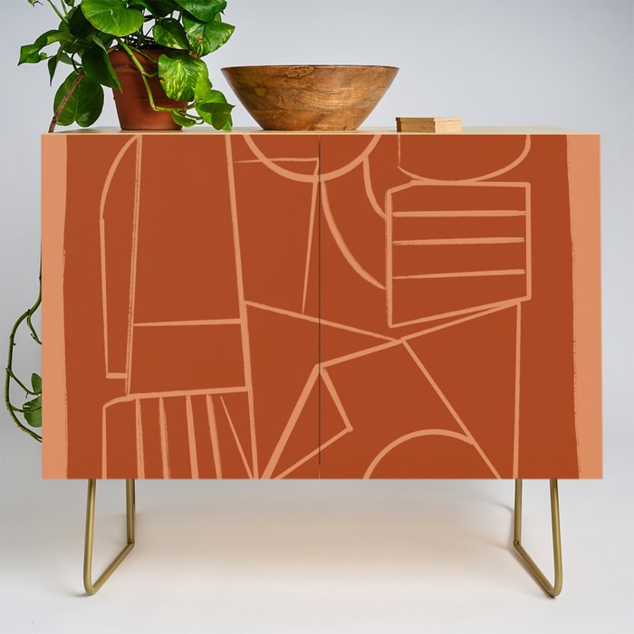 Abstract Line Shapes Credenza Gallery Image 1